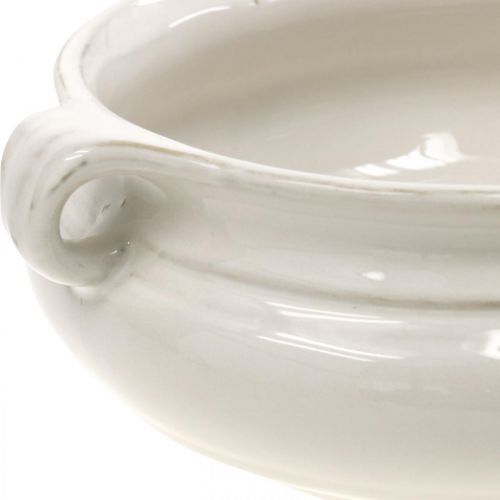 Blumentopf mit Henkel Übertopf Keramik Pflanztopf Weiß Ø22cm