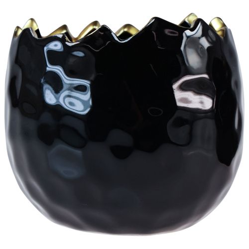 Artikel Blumentopf Keramik Ei Pflanztopf Schwarz Ø10cm H8cm 2 St