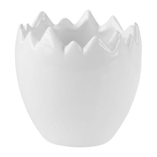 Floristik24 Blumentopf Keramik Ei Weiß Übertopf Ø8cm H8,5cm 6 St