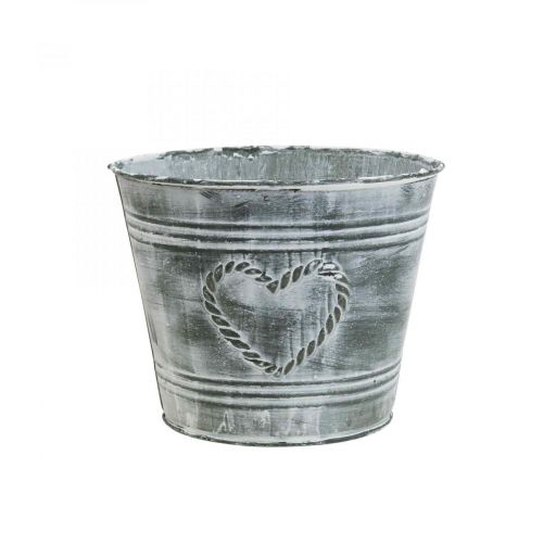 Artikel Blumentopf Shabby Chic Übertopf Metall Herz Ø17cm H13,5cm