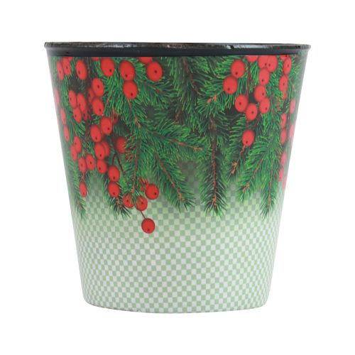 Artikel Blumentopf Weihnachten Übertopf Eimer Ilex Ø13cm H11,5cm