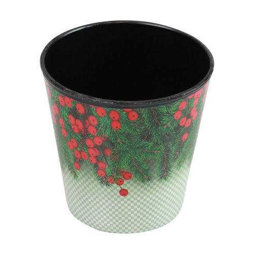 Artikel Blumentopf Weihnachten Übertopf Eimer Ilex Ø13cm H11,5cm