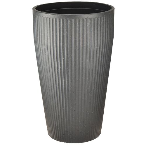 Floristik24 Bodenvase Kunststoff Pflanzgefäß Anthrazit Ø28cm H46,5cm
