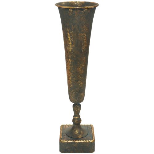 Bodenvase Metall Gold Grau Vase Antik Optik Ø15,5cm H57cm