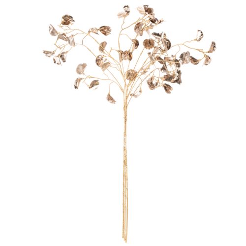 Bohnenblütenzweig aus Kunststoff Metallic Champagner 80cm 3er-Set | Floristik24.at