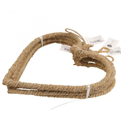 Floristik24 Boho Style, Herz Metallring Dekoring Juteband B23cm 4St
