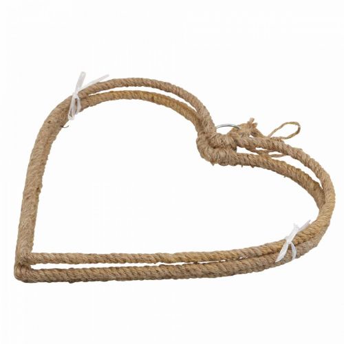 Floristik24 Boho Style, Herz Metallring Dekoring Juteband B33cm 3St