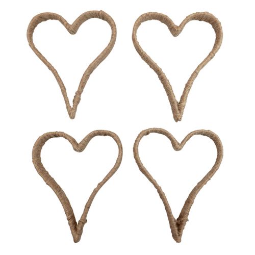 Floristik24 Boho Style, Herz Metallring Dekoring Juteband 20cm 4St
