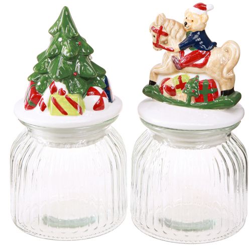Floristik24 Bonbonglas mit Deckel Weihnachten Bonboniere H20cm 2St