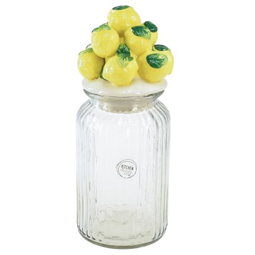Floristik24 Bonboniere Glas Keramik Zitronen Sommer Ø11cm H27cm