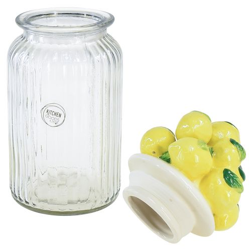 Artikel Bonboniere Glas Keramik Zitronen Sommer Ø11cm H27cm