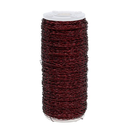 Floristik24 Bouilloneffektdraht Ø0,30mm 140m Bordeaux