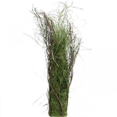 Floristik24 Deko Grasbusch mit Zweigen Getrocknetes Gras Büschel 65×12cm
