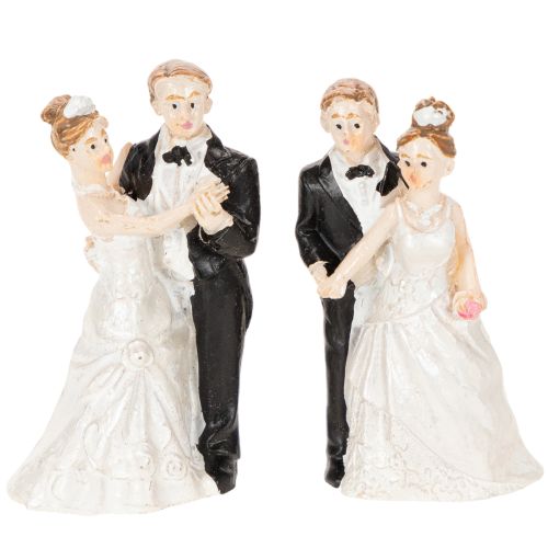 Hochzeitsfiguren aus Polyresin 6cm Weiß Rosa Schwarz 2 Stück bestellen | Floristik24.at
