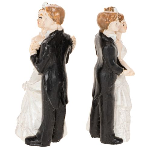 Hochzeitsfiguren aus Polyresin 6cm Weiß Rosa Schwarz 2 Stück | Floristik24.at