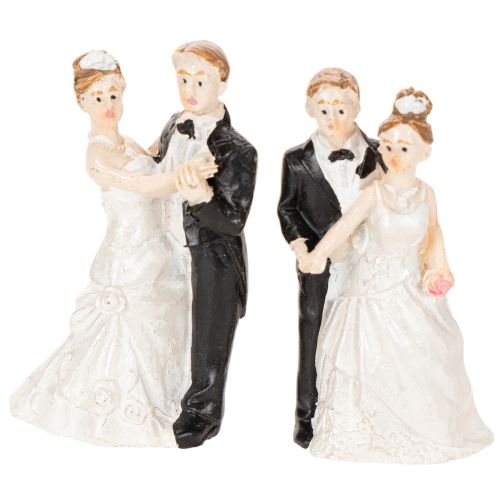 Hochzeitsfiguren aus Polyresin 6cm Weiß Rosa Schwarz 2 Stück | Floristik24.at