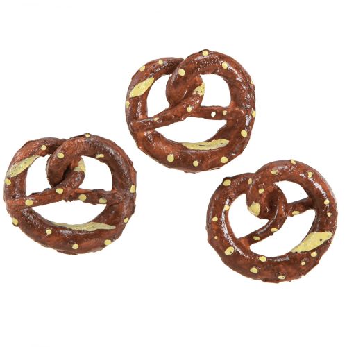 Artikel Brezel Deko Streudeko braun Mini-Brezeln künstlich 4cm 6 St