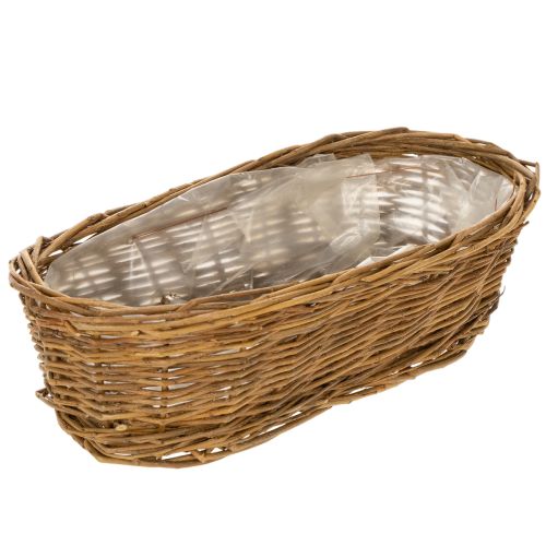 Brotkorb oval 30 cm aus ungeschälter Weide mit Plastikeinsatz, natur bestellen | Floristik24.at