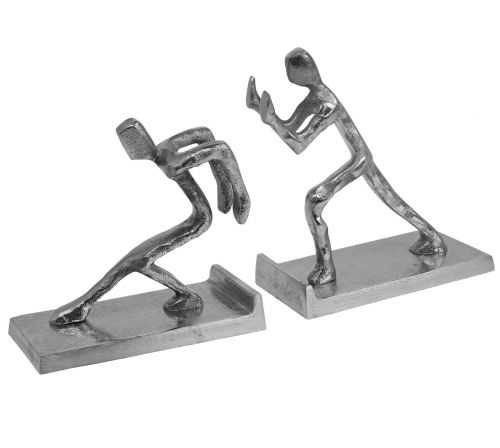 Floristik24 Buchstütze Figur Bücherhalter Metall H15/18cm 2er-Set