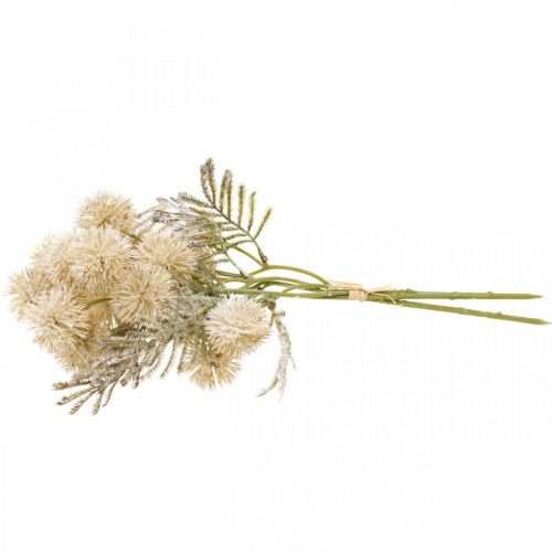 Floristik24 Kunstpflanzen Distel Creme Drylook Kugeldistel 33cm 3St
