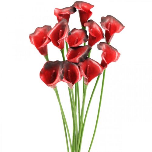 Artikel Calla Rot bordeaux Kunstblumen im Bund 57cm 12St