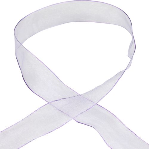 Artikel Chiffonband Organzaband Dekoband Organza Lila 40mm 20m