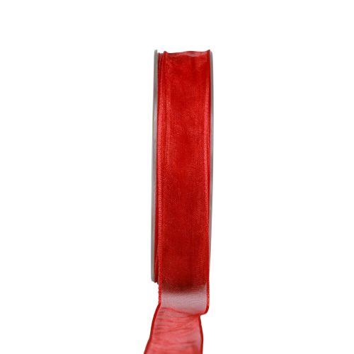 Floristik24 Chiffonband Organzaband Dekoband Organza Rot 15mm 20m