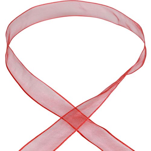 Artikel Chiffonband Organzaband Dekoband Organza Rot 25mm 20m