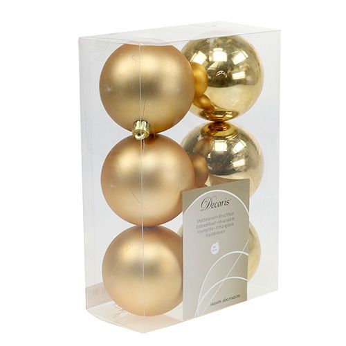 Artikel Christbaumkugeln Plastik Gold 8cm 6St