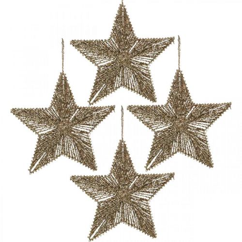 Artikel Christbaumschmuck, Adventsdeko, Stern-Anhänger Golden B15cm 8St