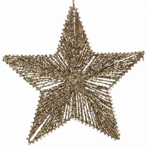 Floristik24 Christbaumschmuck, Adventsdeko, Stern-Anhänger Golden B30cm 4St