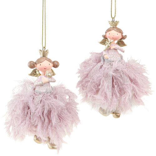 Floristik24 Christbaumschmuck Engel Deko Prinzessin Rosa 11cm 4St