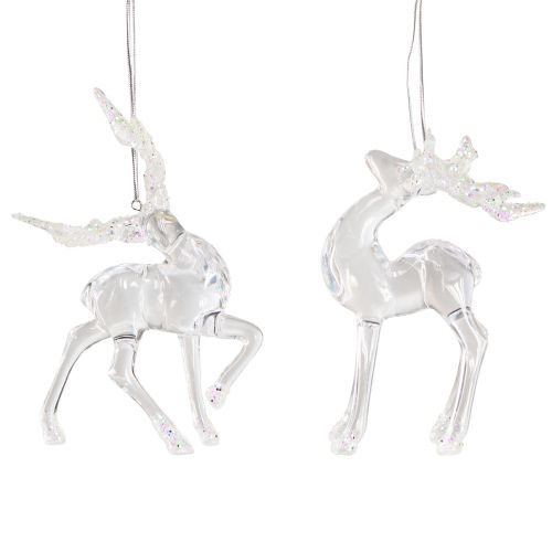 Artikel Christbaumschmuck Hirsch Deko Figur Acryl 12,5/15cm 2St