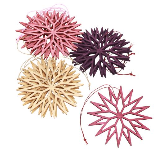 Artikel Christbaumschmuck Holz Deko Schneeflocke Berry 10cm 12 St