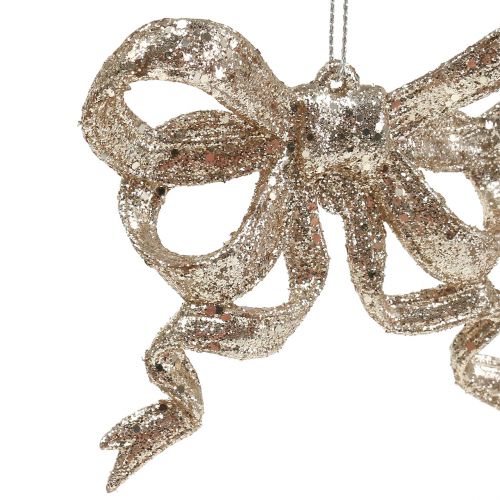 Floristik24 Christbaumschmuck Schleife 9cm mit Glitter Gold 12St