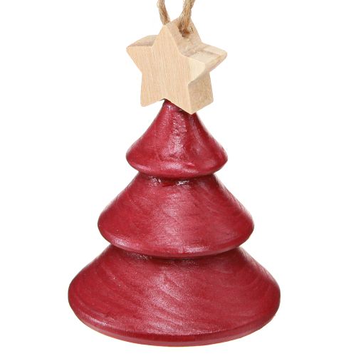 Artikel Christbaumschmuck Tannenbaum Holz Rot Weiß 7,5cm 6 St