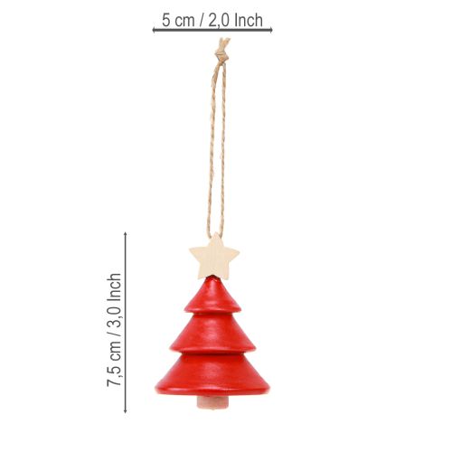 Artikel Christbaumschmuck Tannenbaum Holz Rot Weiß 7,5cm 6 St