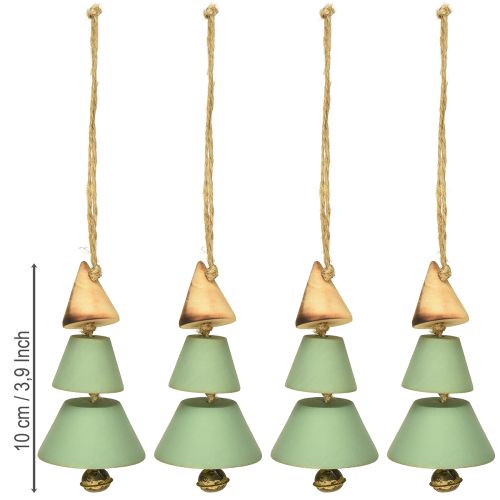 Artikel Christbaumschmuck, Tannenbaum zum Hängen, Weihnachten Grün/Natur H10cm L24cm 4St