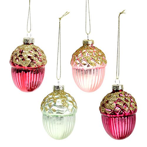Christbaumschmuck Eichel zum Hängen 8cm sort. 4St
