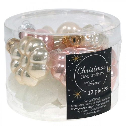 Floristik24 Christbaumschmuck Glas Weihnachtsbaumschmuck Pastell 12St