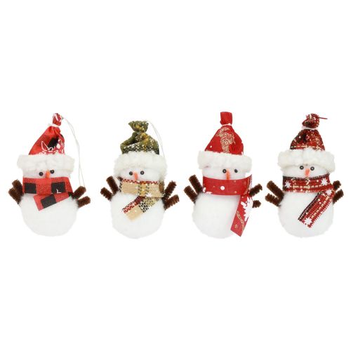 Artikel Christbaumschmuck Schneemann mit Mütze H9cm 4St