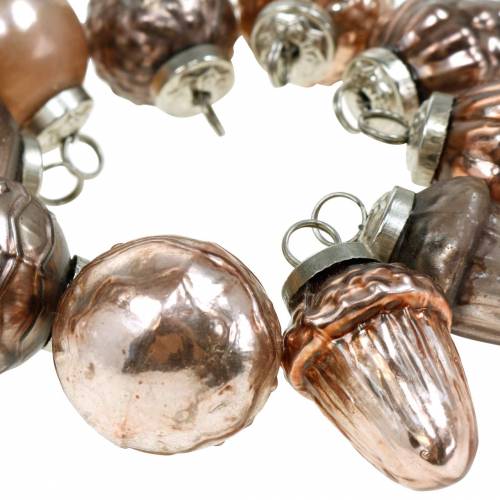 Floristik24 Mini-Christbaumschuck-Mix 4,5cm Kupfer Sortiert Echtglas 10St