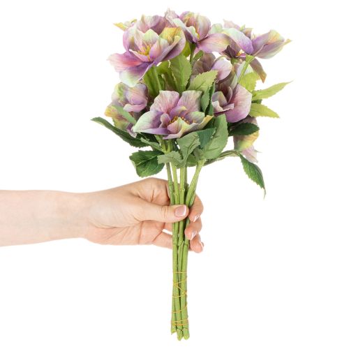 Kunstblume Christrose Bund aus Kunststoff 35 cm Violett 6 Blüten für Innen | Floristik24.at