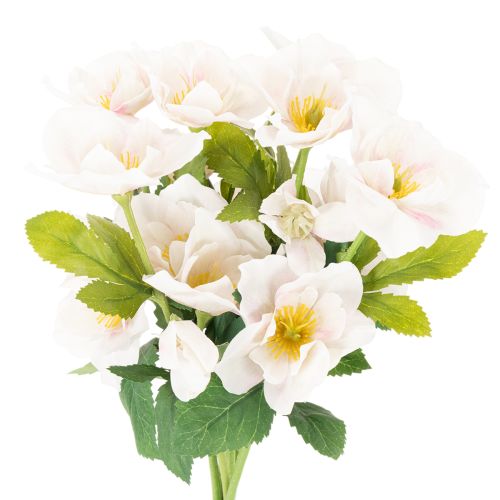 Kunstblume Christrose Bund 35cm Weiß-Rosa 6 Stück Innenbereich