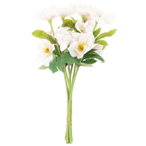 Kunstblume Christrose Bund 35cm Weiß-Rosa 6 Stück Innenbereich | Floristik24.at