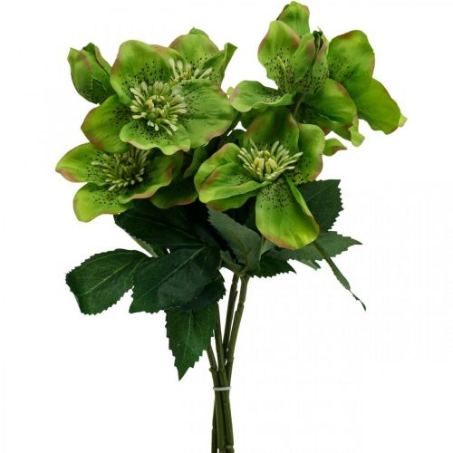 Floristik24 Christrose Lenzrose Nieswurz Kunstblumen Grün L34cm 4 St