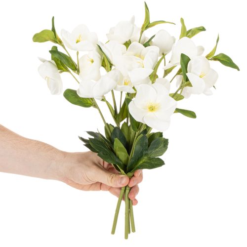 Christrose künstliche Blumen weiß, 40 cm, 4 Stück Bund, Dekoration | Floristik24.at