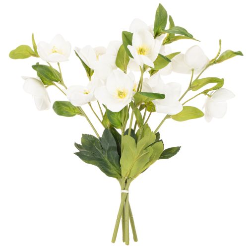 Christrose künstliche Blumen weiß, 40 cm, 4 Stück Bund, Dekoration | Floristik24.at