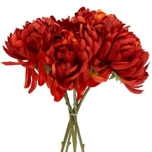 Floristik24 Chrysanthemen Strauß Zinnoberrot 28cm 6 St