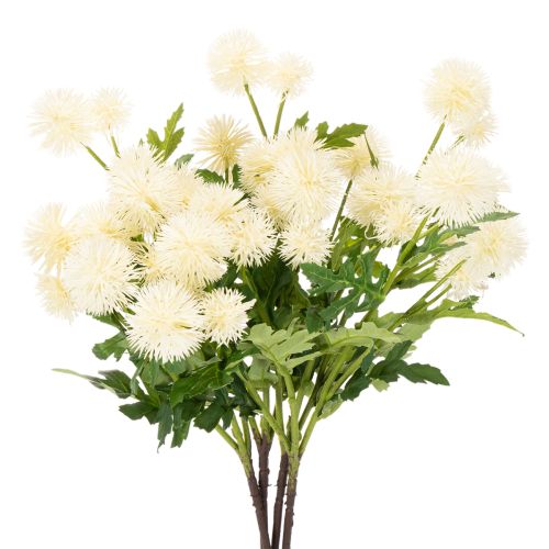 Künstlicher Chrysanthemen-Bund, Kunststoff, cremeweiß, 56 cm, 4 Stück